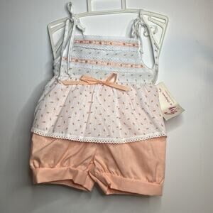 Vintage Evy Of California Size T3 Peach Tank Top W/ Matching Shorts New With Tag